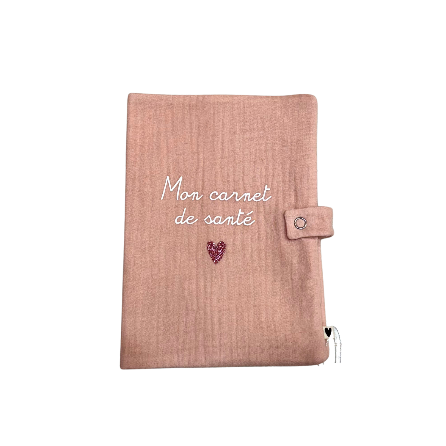 Protège-carnet de santé en gaze de coton – Rose