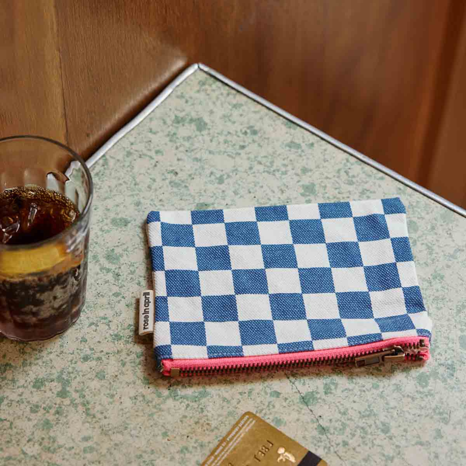 Porte-monnaie marie - damier bleu navy – Image 2