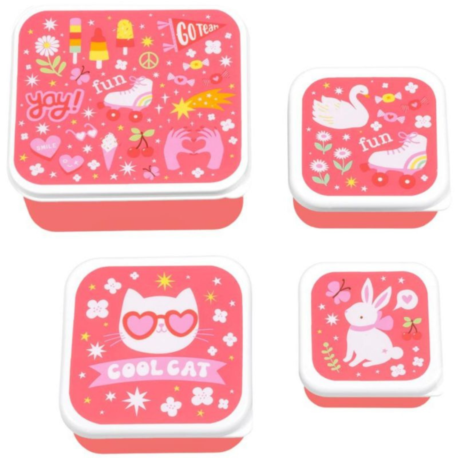 Lot de 4 boîtes à goûter Fun – Image 2