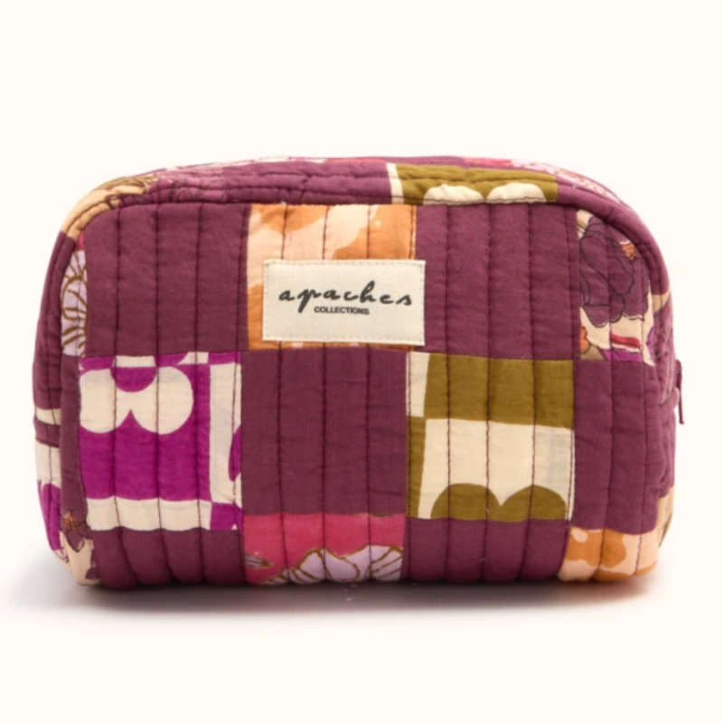 Trousse patchwork aubergine