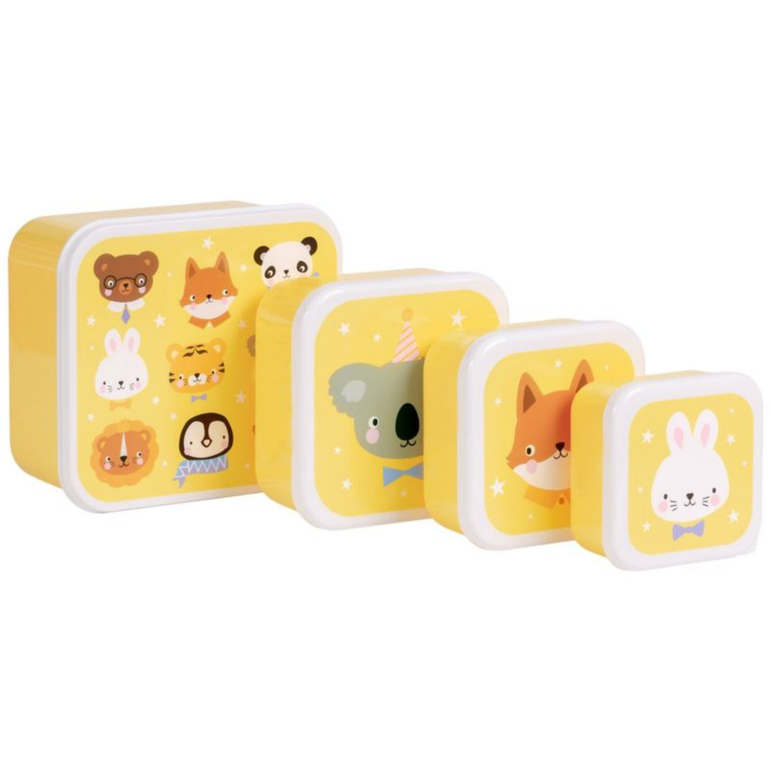 Lot de 4 boîtes à goûter - Animaux