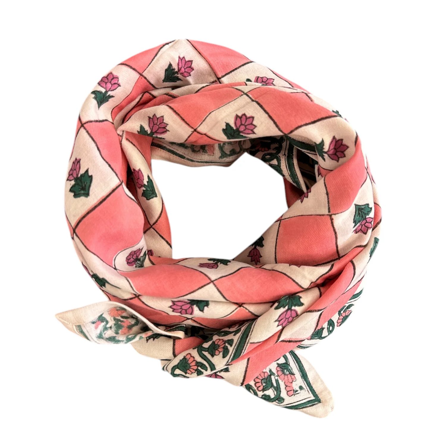 Foulard "Rose/Vert" - Adulte