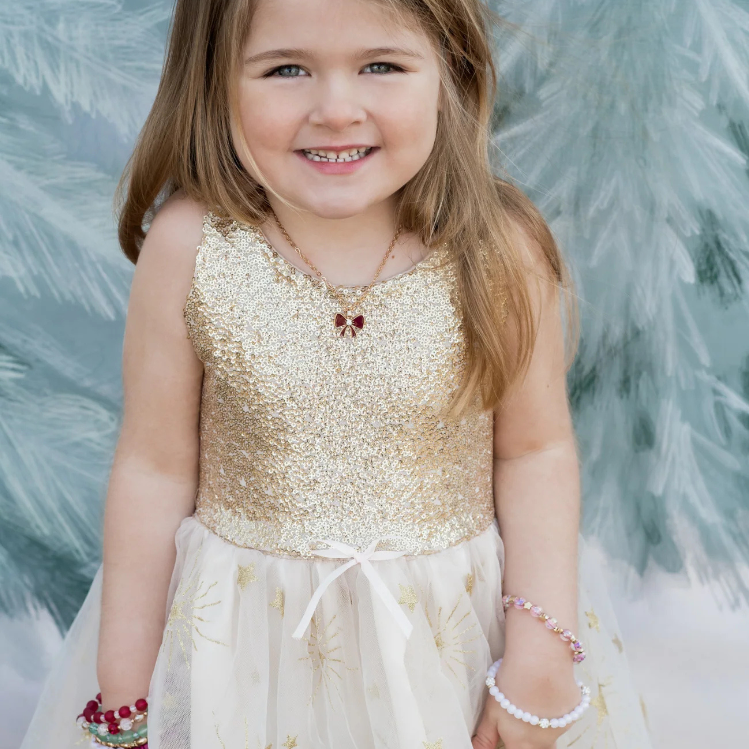 Robe sequins dorée 4-6 ans – Image 3