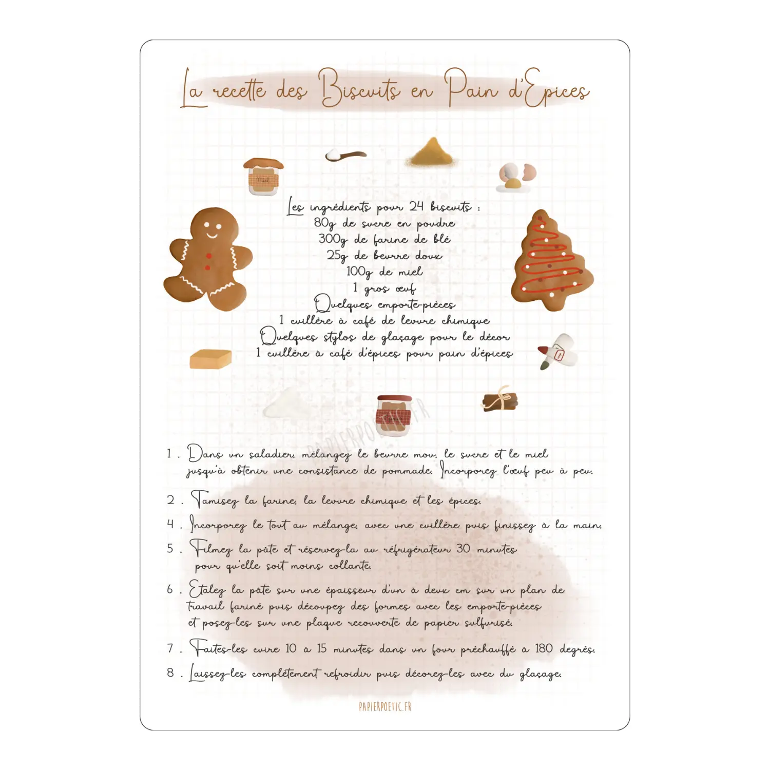 Carte Recette « Biscuits Pain d’Épices »
