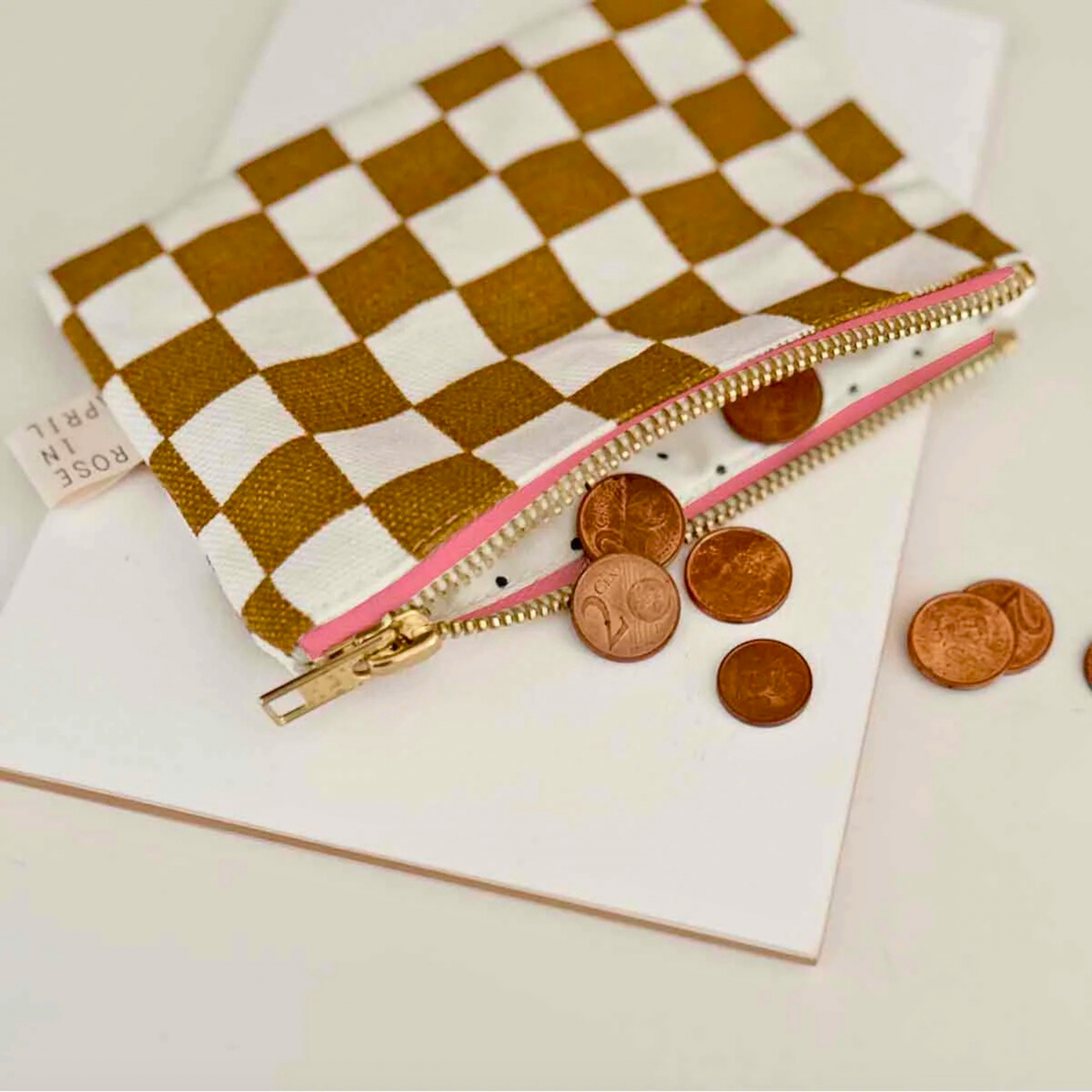 Porte-monnaie Marie – Damier Caramel – Image 2
