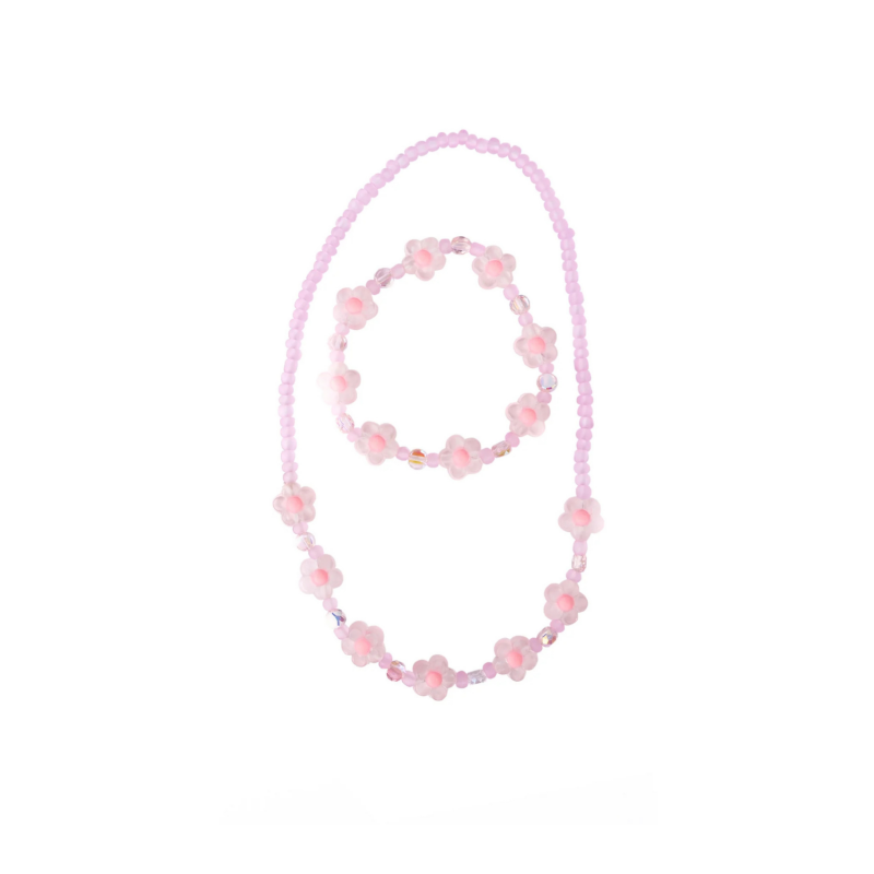 Set collier + bracelet fleurs