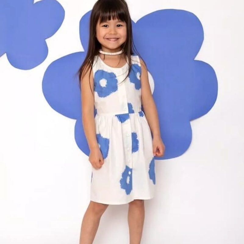 Robe fille CALVI – Fleur Bleue (6 ans)