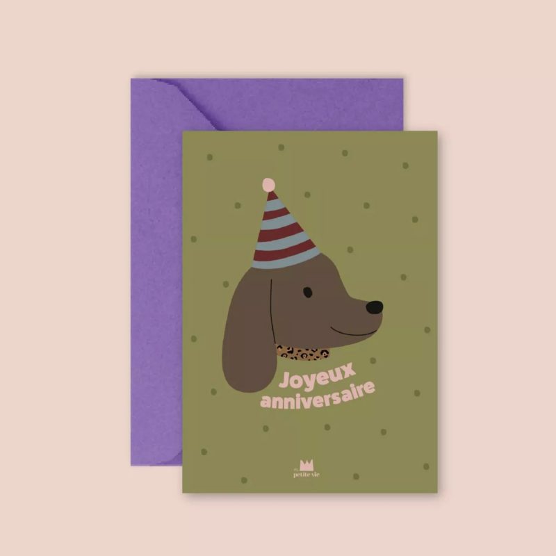 Carte "Joyeux anniversaire" Chien