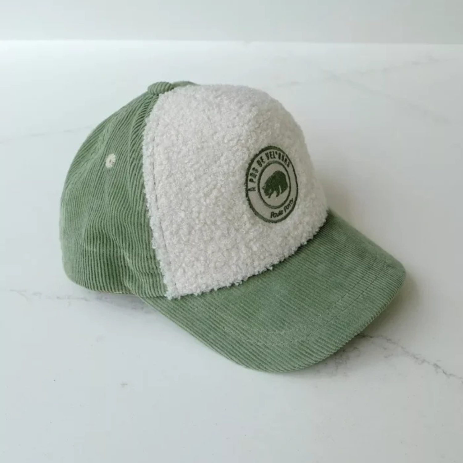 Casquette enfant velours Cocooning – verte (+6 ans)