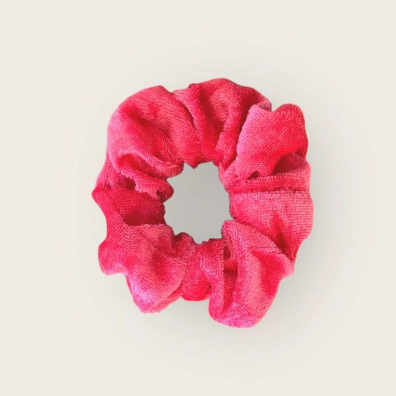 Chouchou velours – Rose fluo