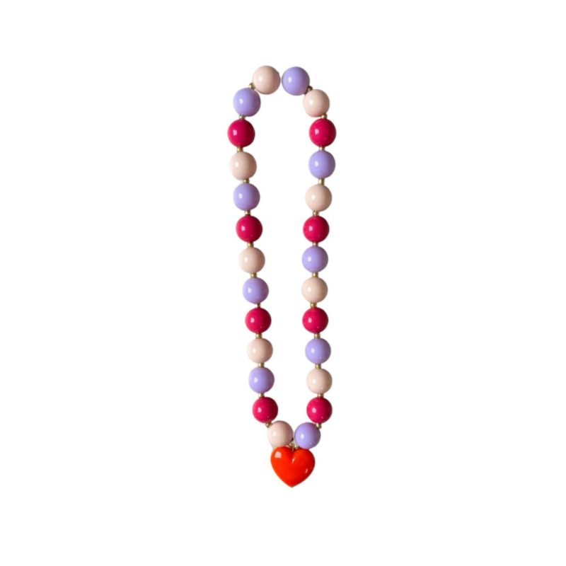 Collier perles & cœur - Multicolore
