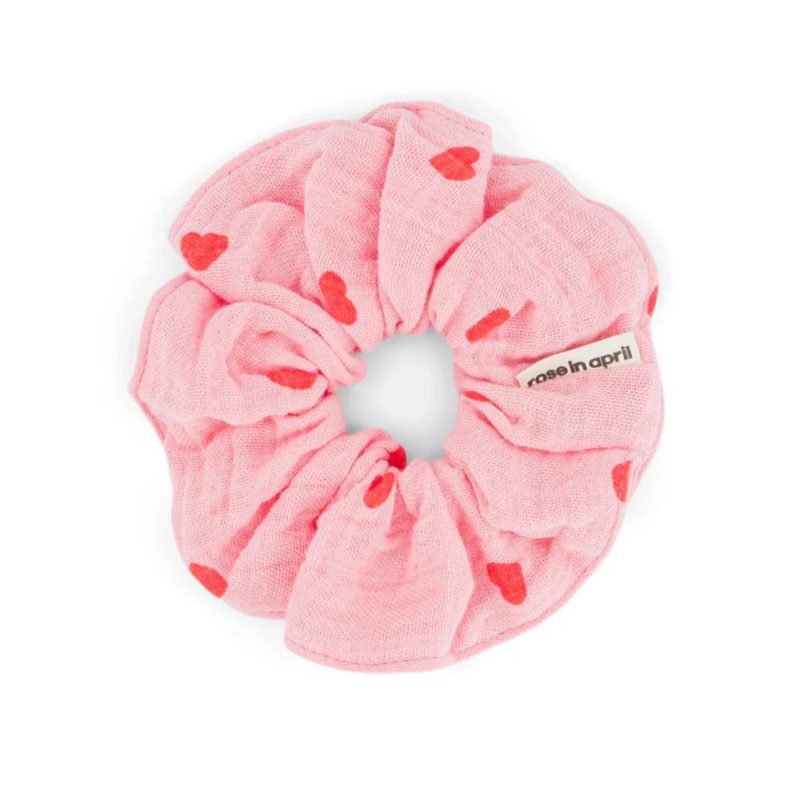 Chouchou Rose Cœur Rouge