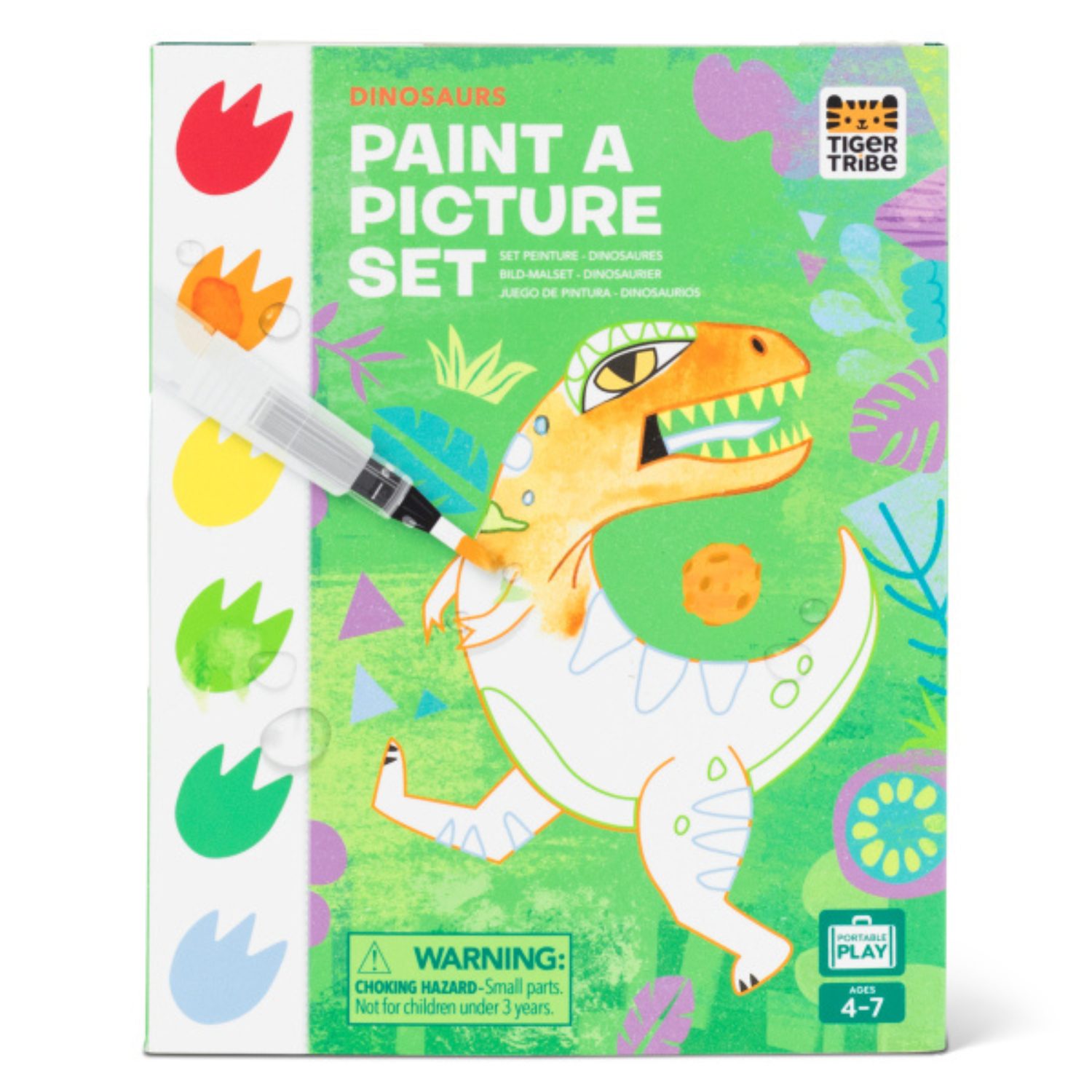 Coffret peinture enfant – Dinosaures (avec pinceau magique)
