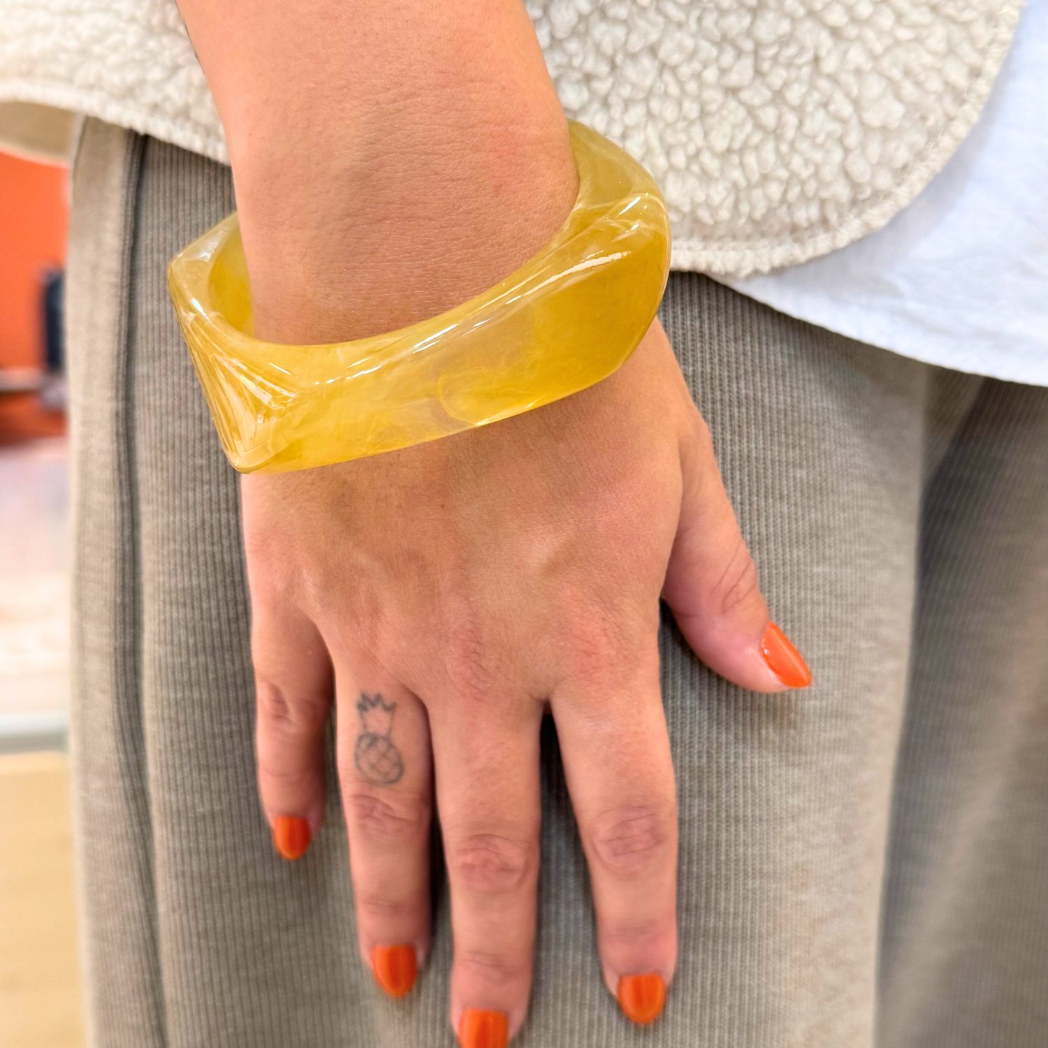 Bracelet jonc asymétrique - Olive