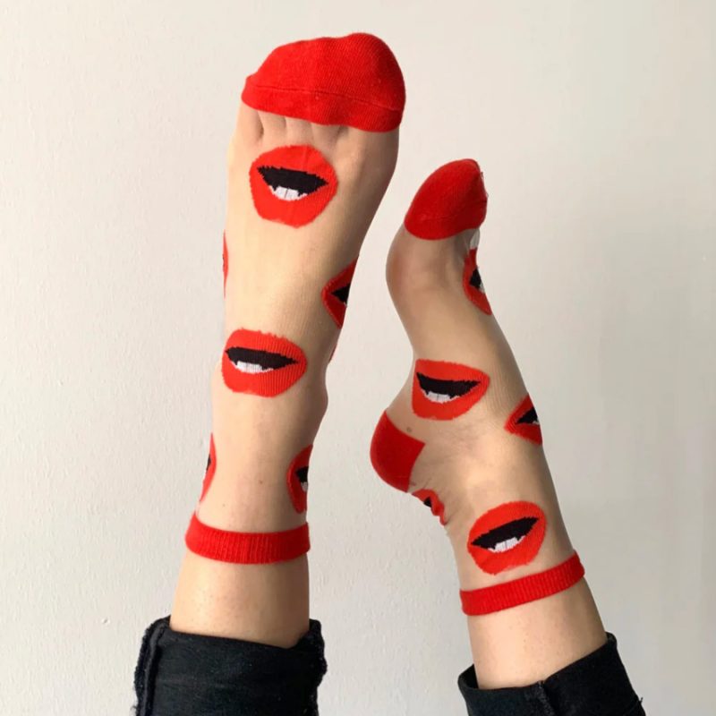 Chaussettes bouches rouges
