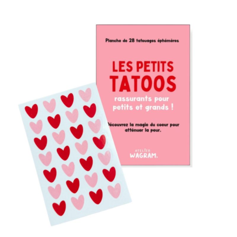 Coeurs tatouages rouge/rose