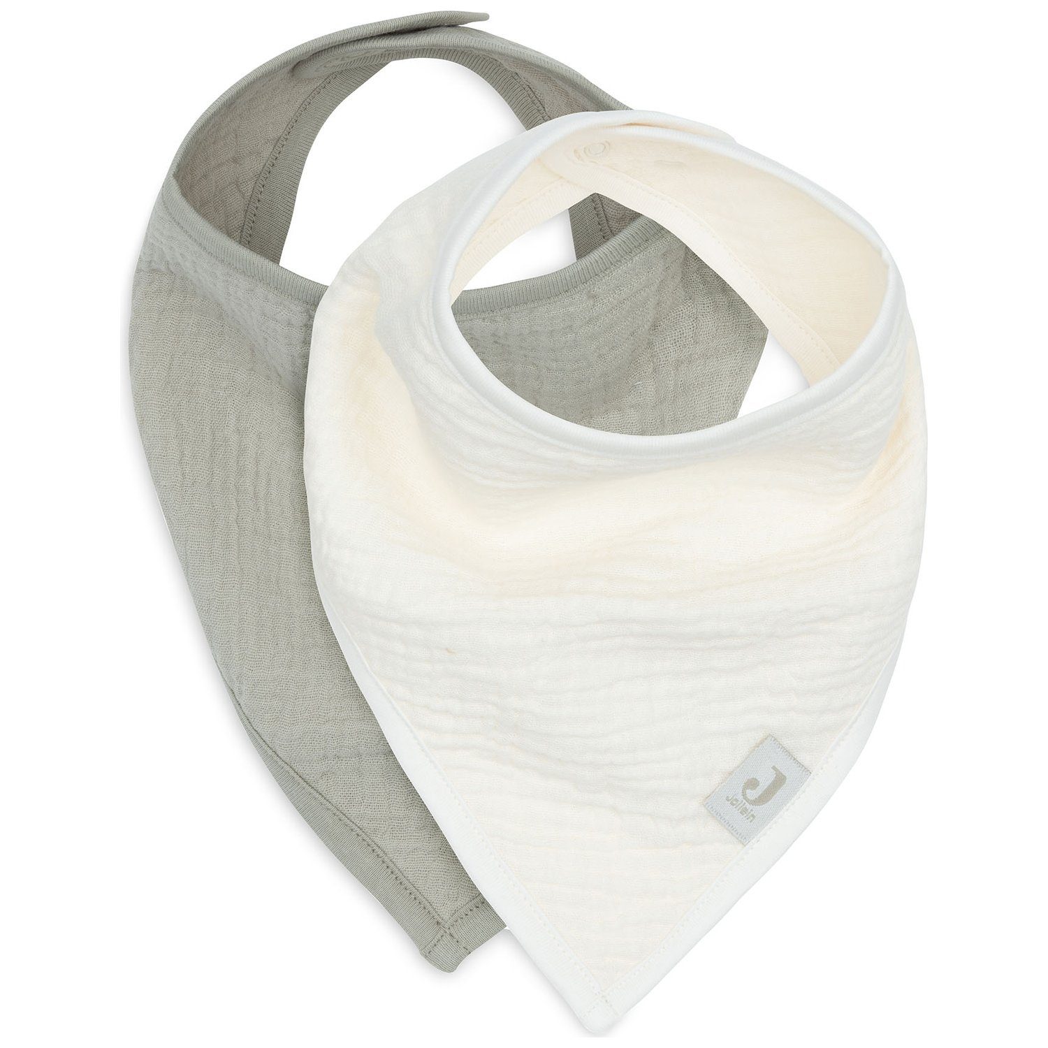 Lot de 2 bavoirs bandanas - Vert olive & Avoine