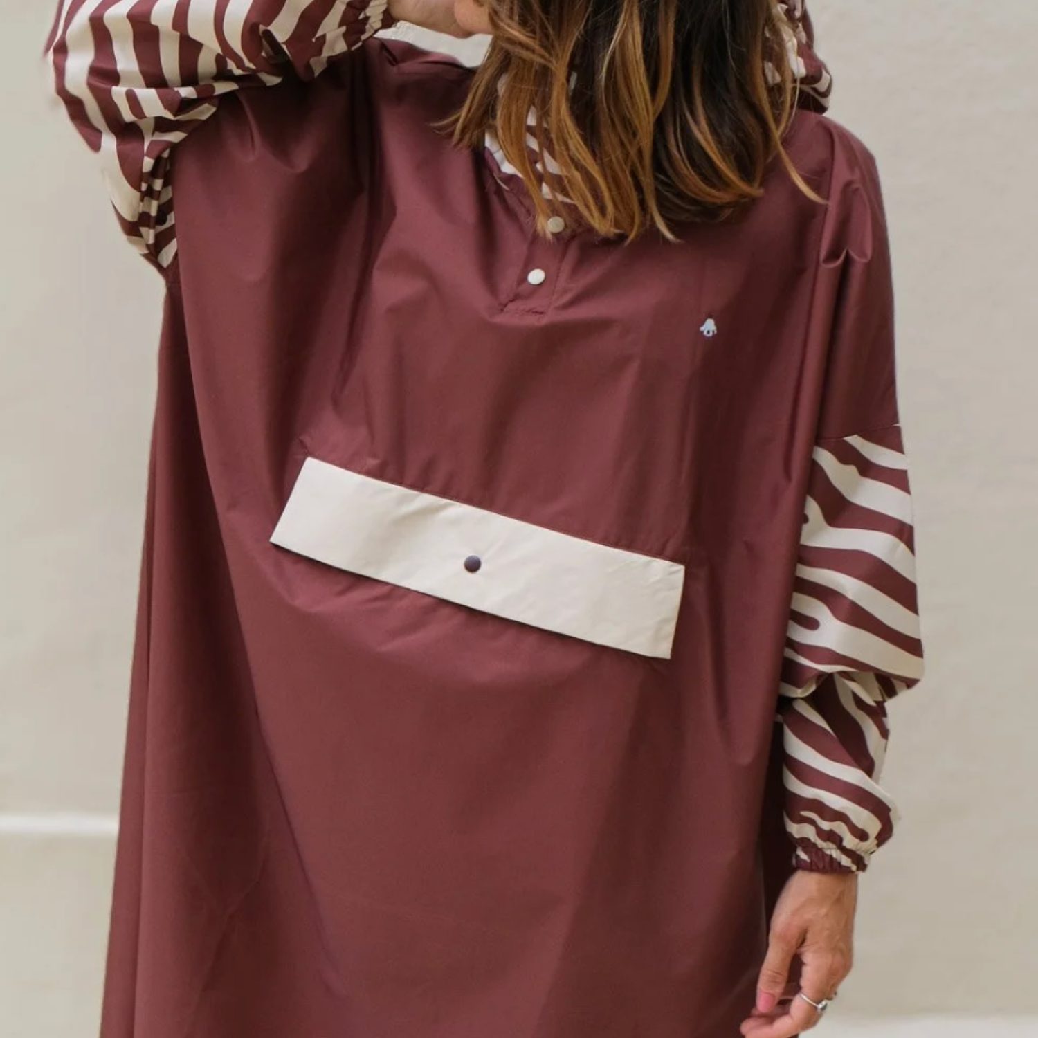 Poncho adulte zébra taille unique