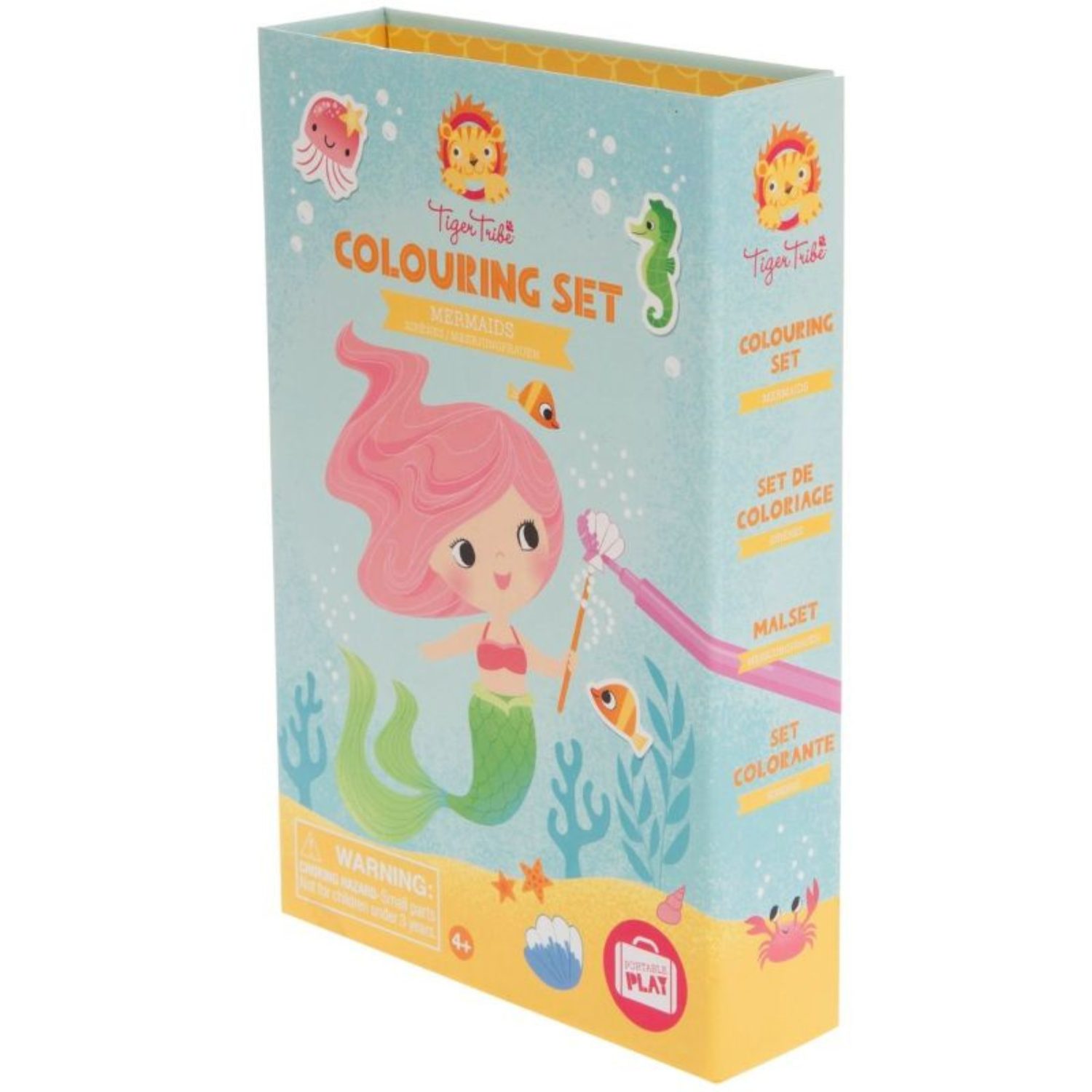 Coffret coloriage enfant – Sirènes (avec feutres & autocollants)