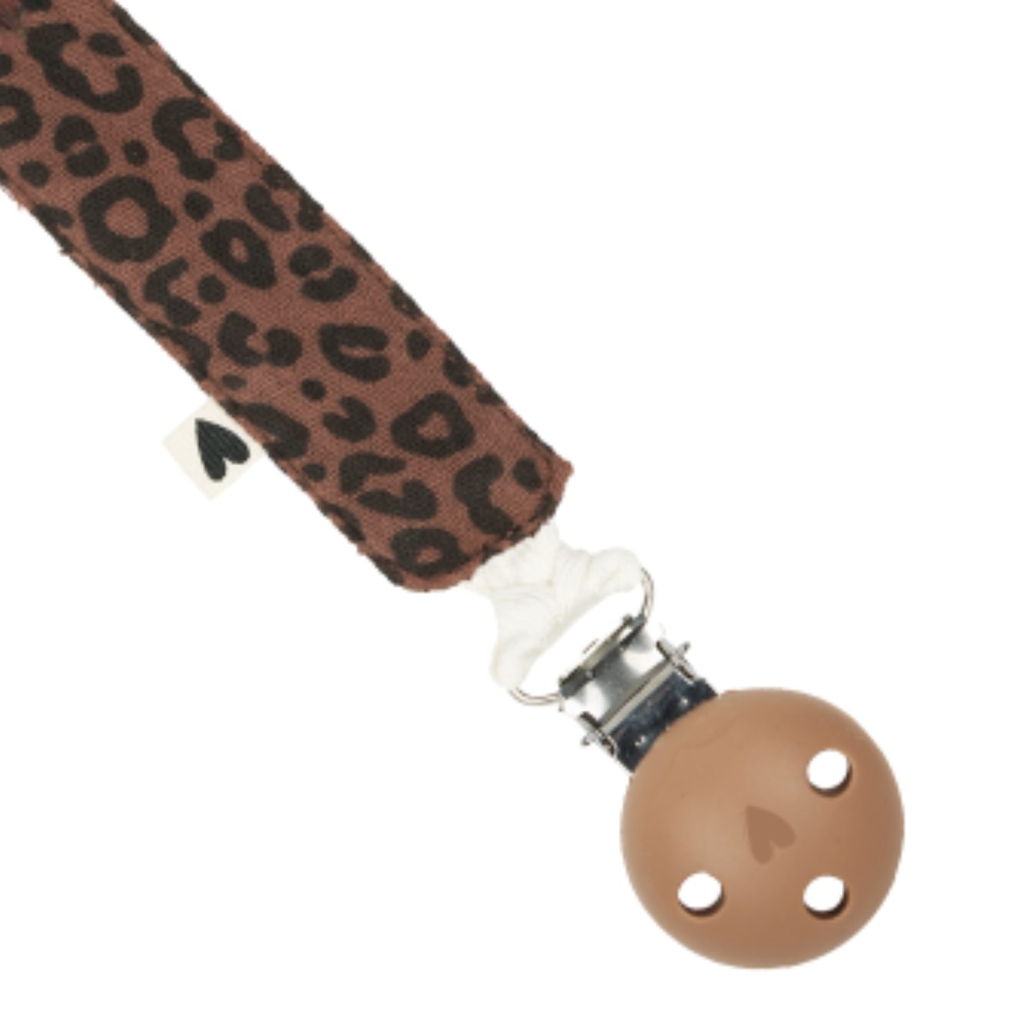 Attache-tétine en gaze de coton – Léopard foncé