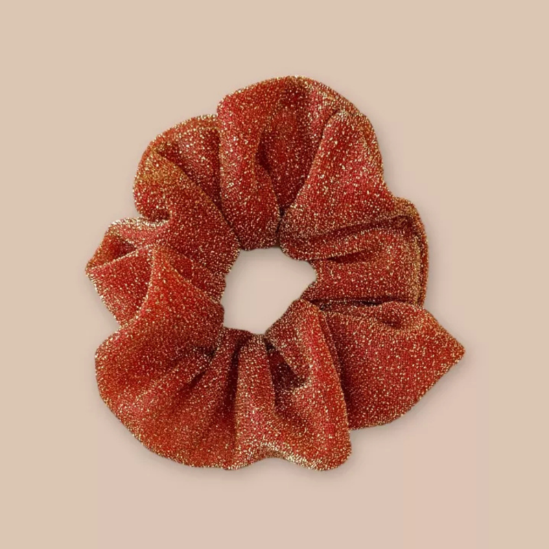 Chouchou paillettes - Orange