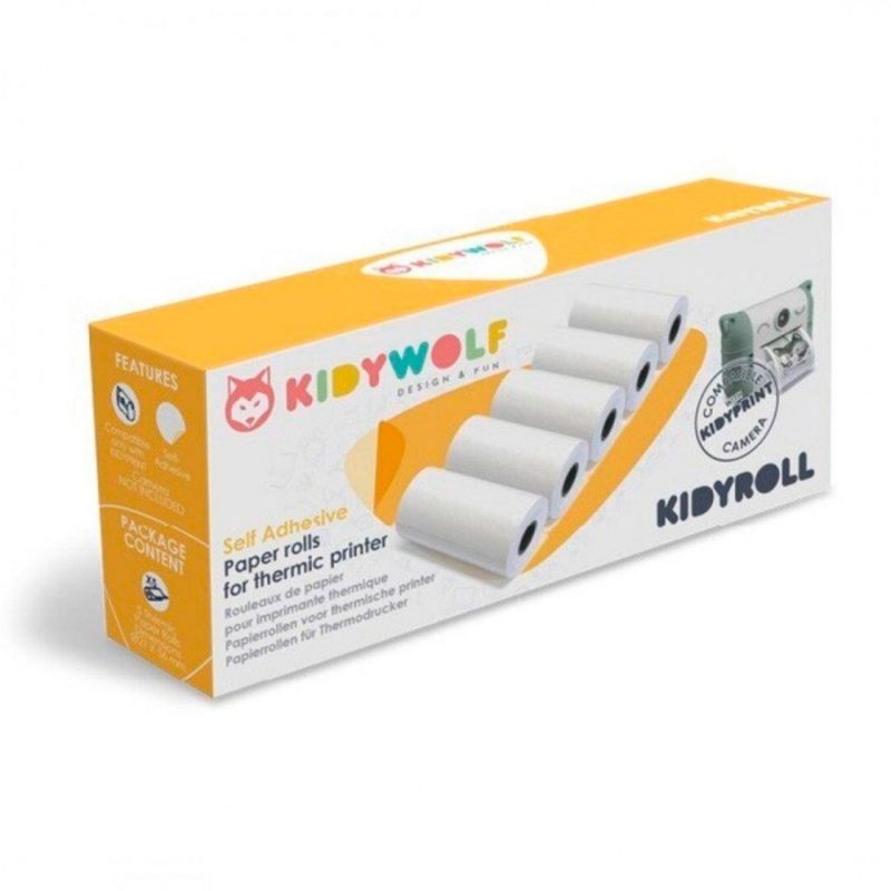 Lot de 5 rouleaux de papier thermique autocollant - KidyRoll