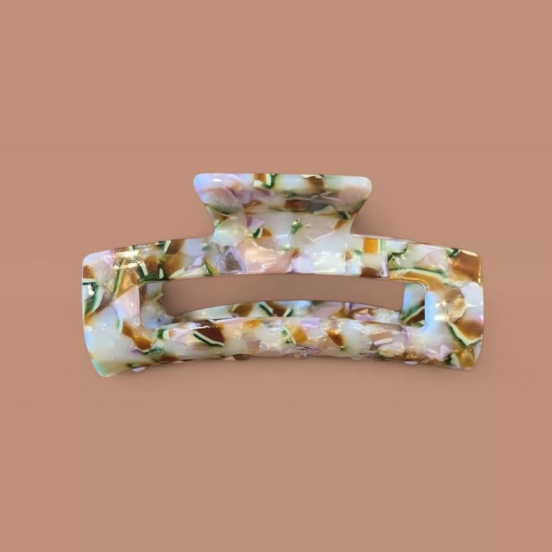 Pince à cheveux rectangle – mutlicolore