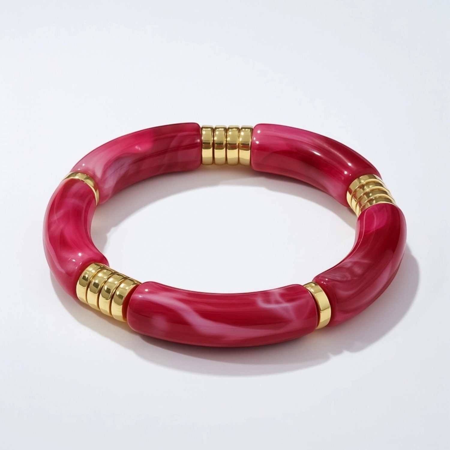 Bracelet jonc élastique - Rose fuchsia