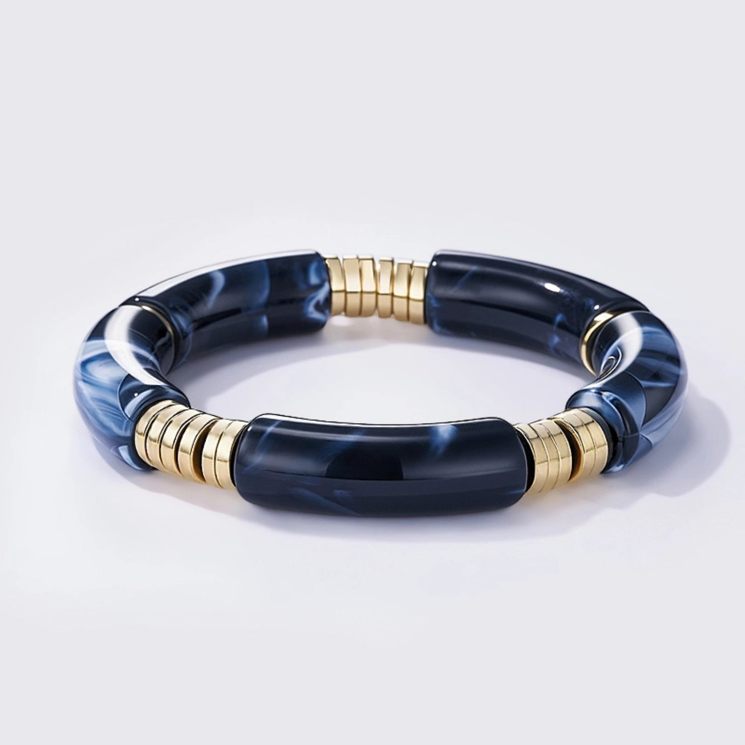 Bracelet jonc élastique - Bleu marine