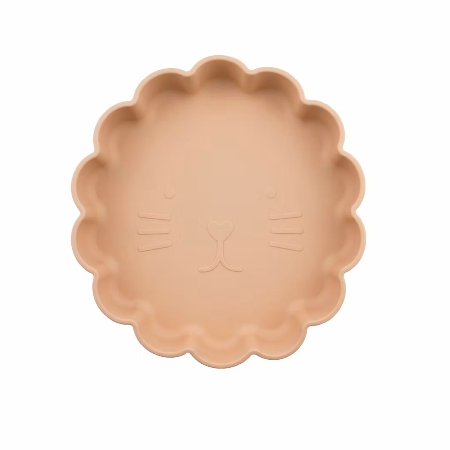Assiette en silicone Chat - Abricot