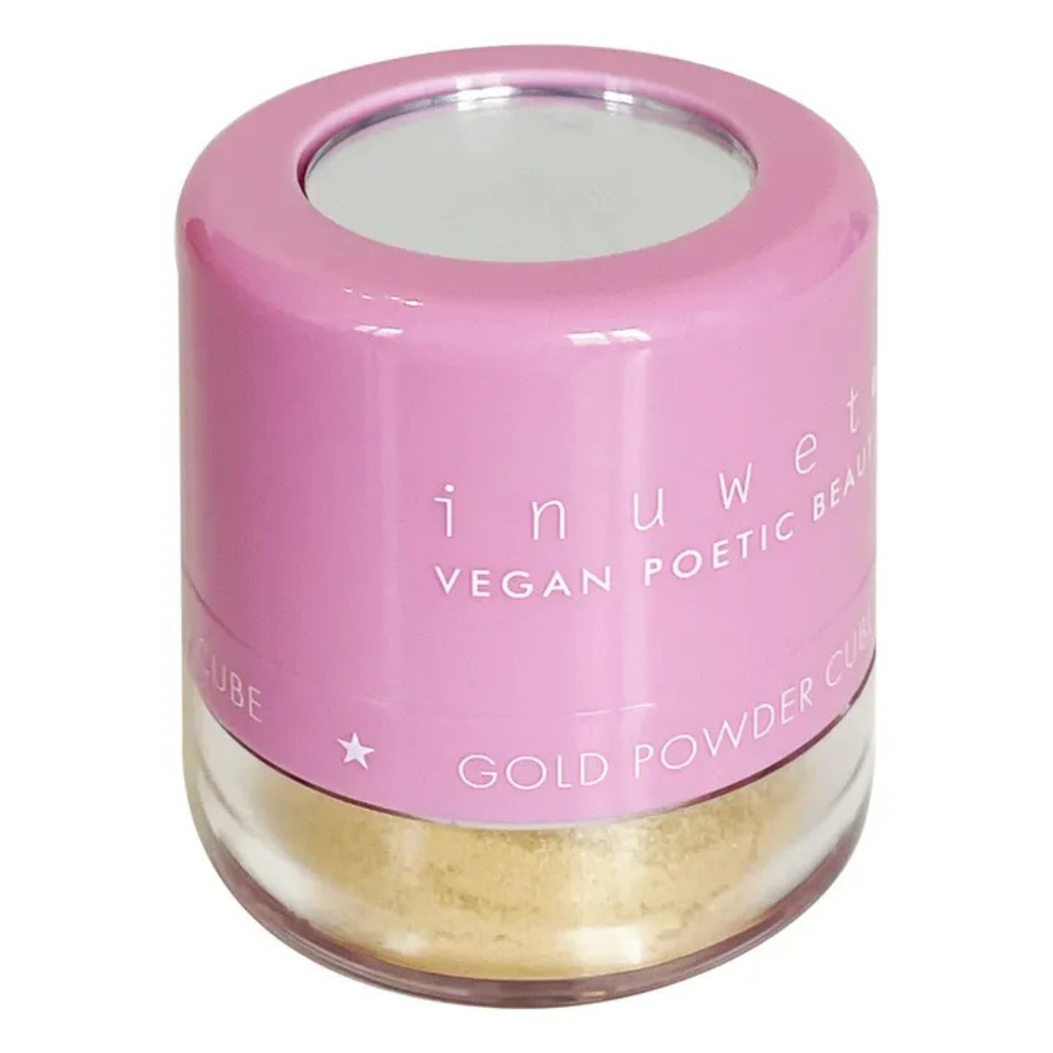 Cube de poudre pailletée dorée – Image 2