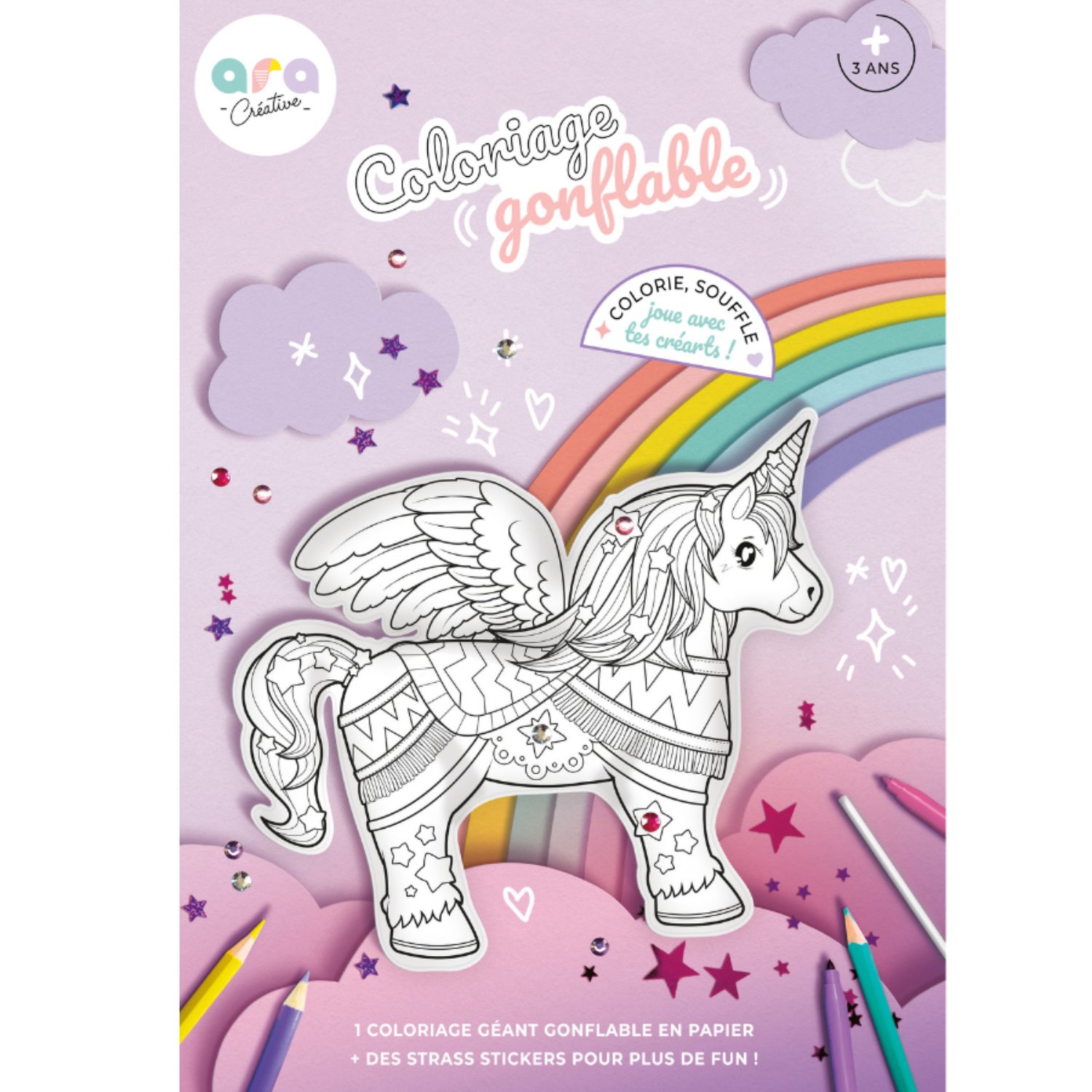 Coloriage gonflable - Licorne géante