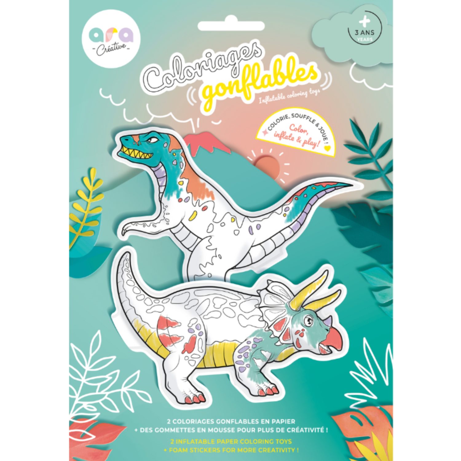 2 coloriages gonflables - Dinos