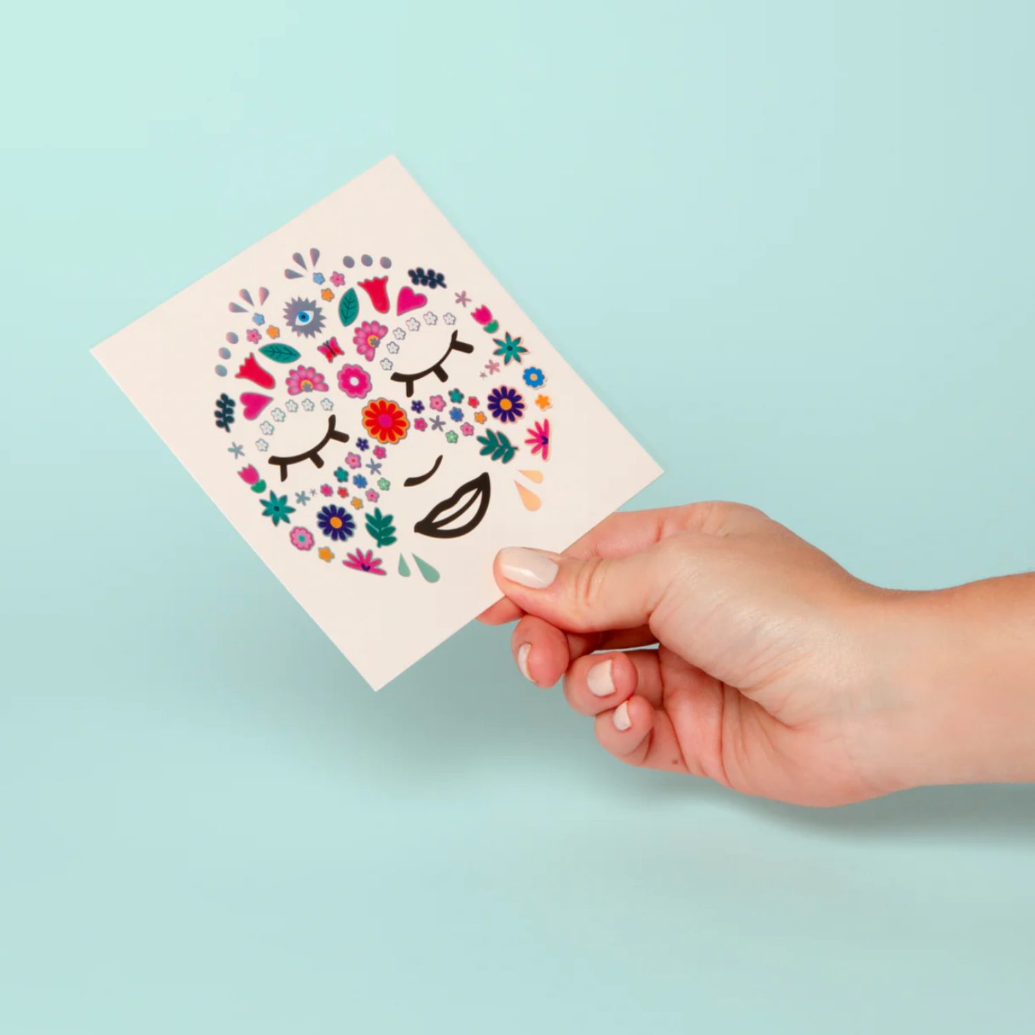 Stickers visage fleurs – Image 3