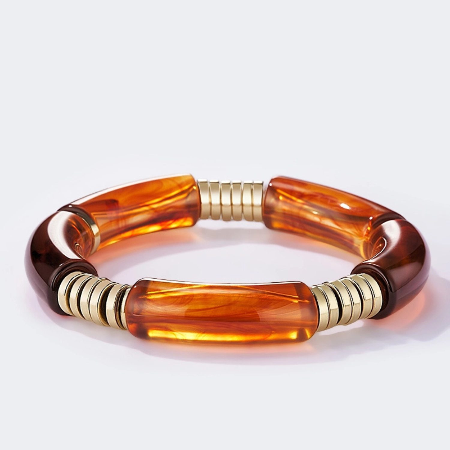 Bracelet jonc élastique - Marron translucide