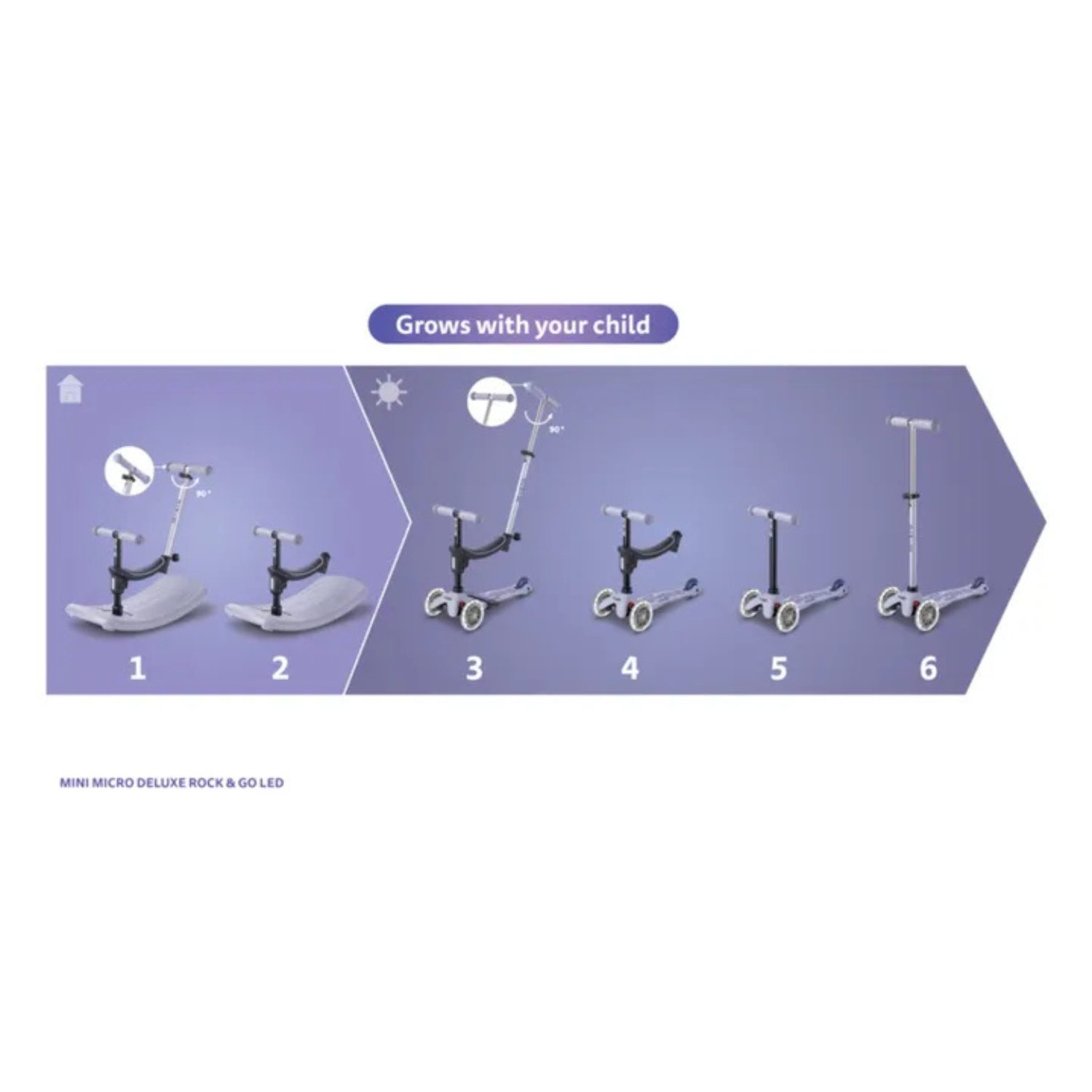 Trottinette évolutive 6-en-1 - Mauve – Image 6