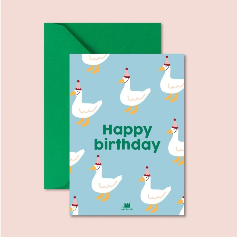 Carte "Happy Birthday" - Oies