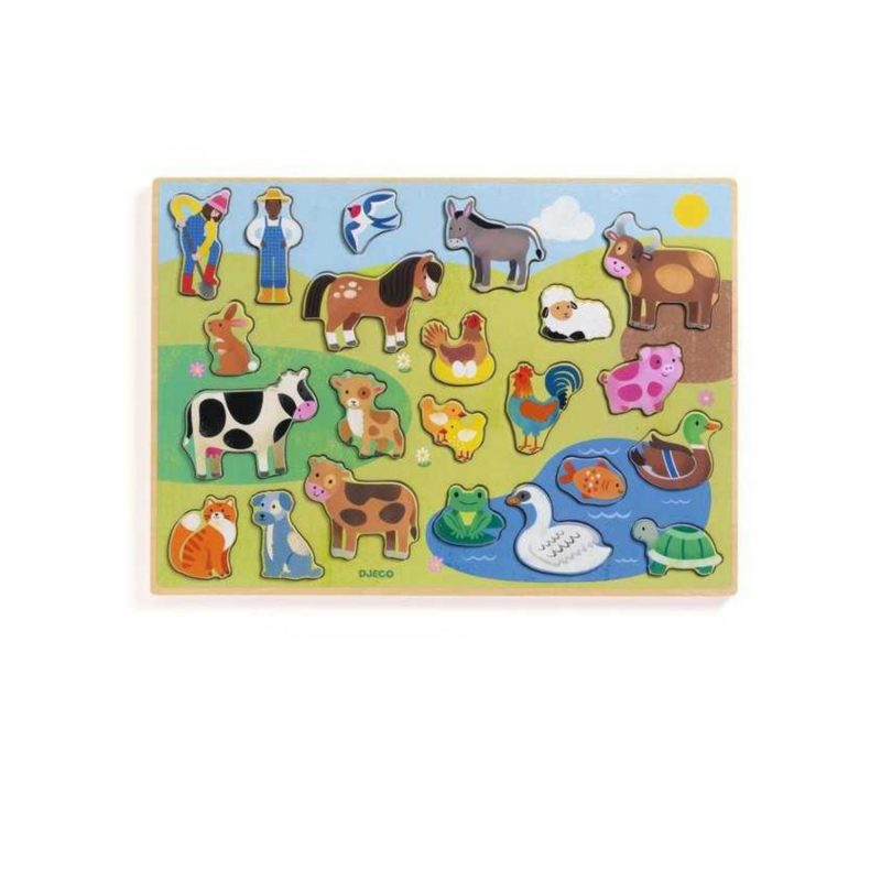 Puzzle en bois – Les animaux de la ferme (22 pièces)