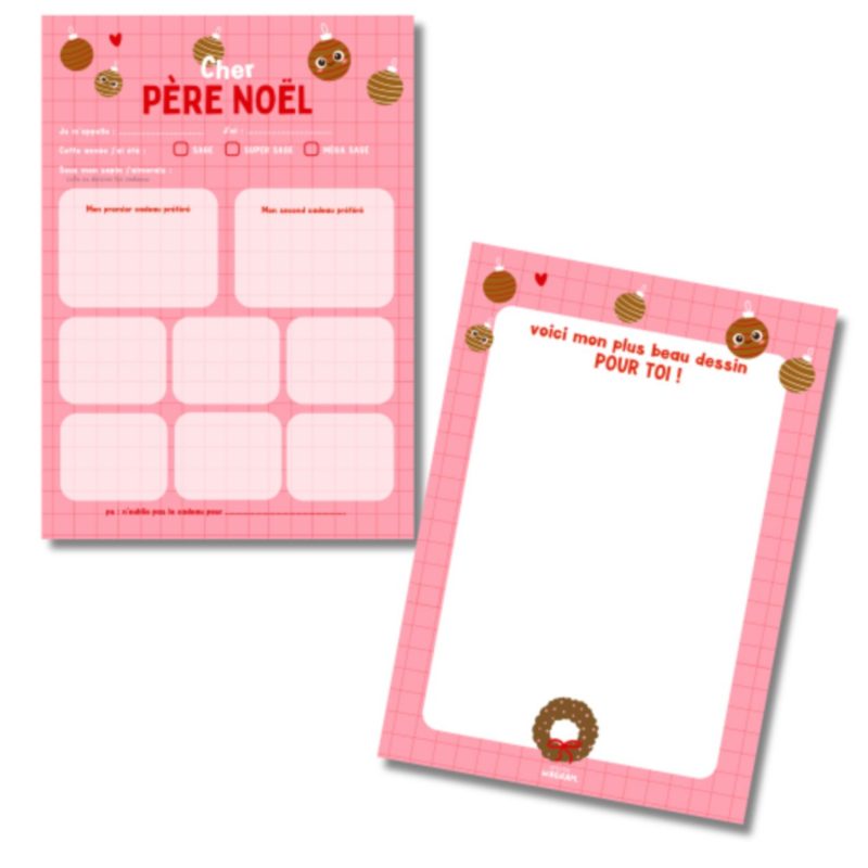 Lettre au père Noël - Rose/rouge