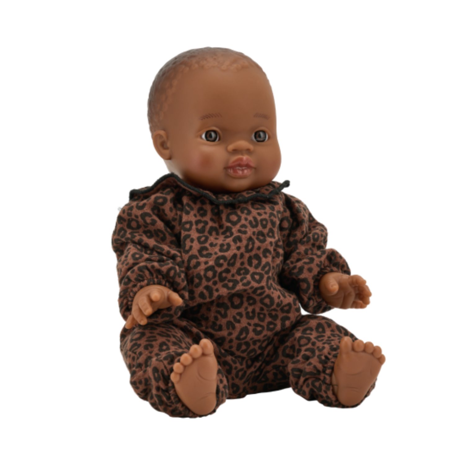 Poupée + Tenue gaze de coton - Léopard foncé