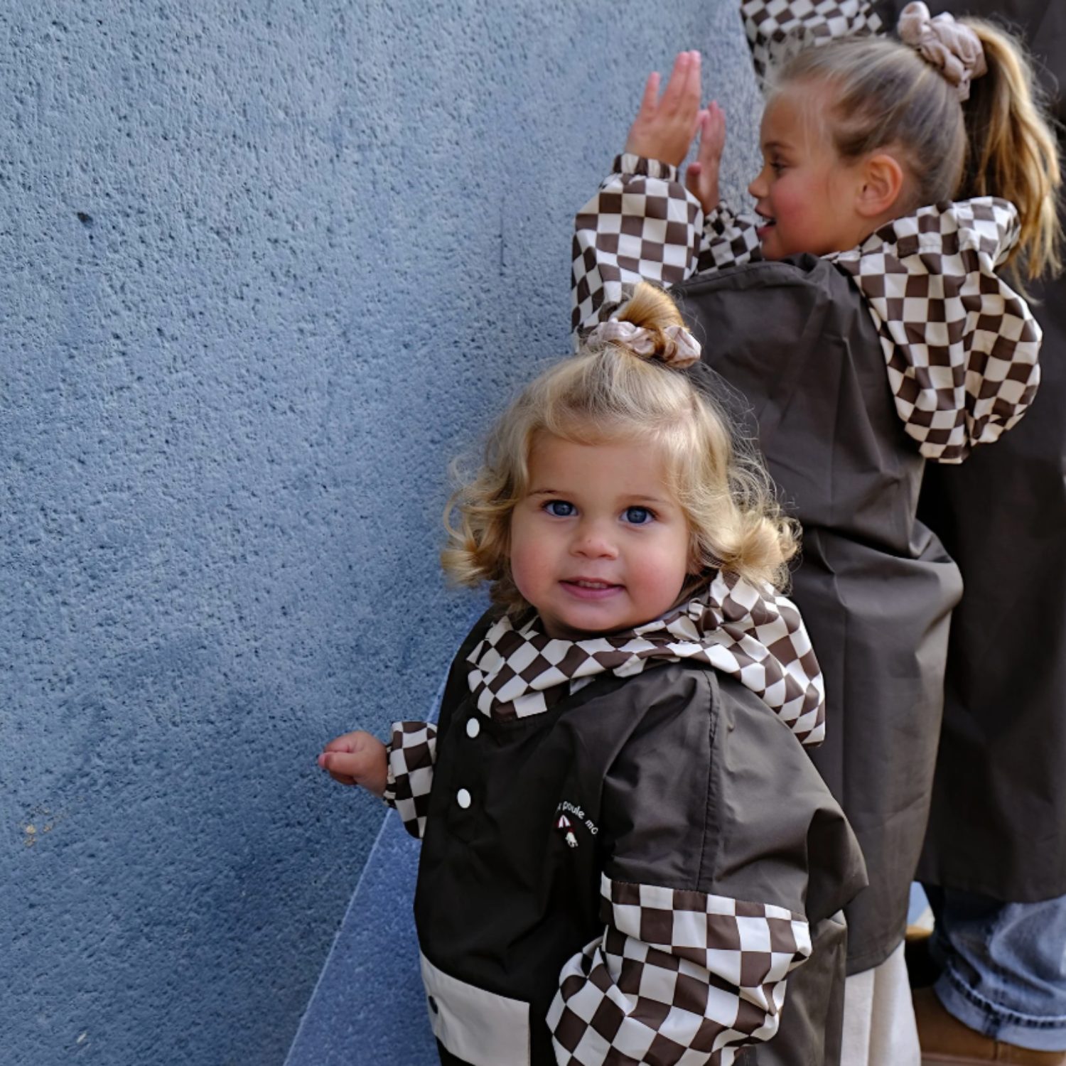 Poncho 3/6 ans - Kaki damier – Image 2
