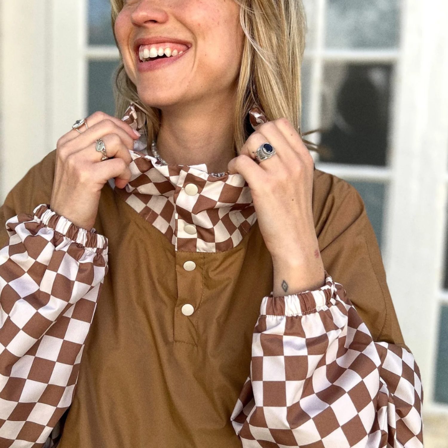 Poncho Adulte - Damier – Image 2