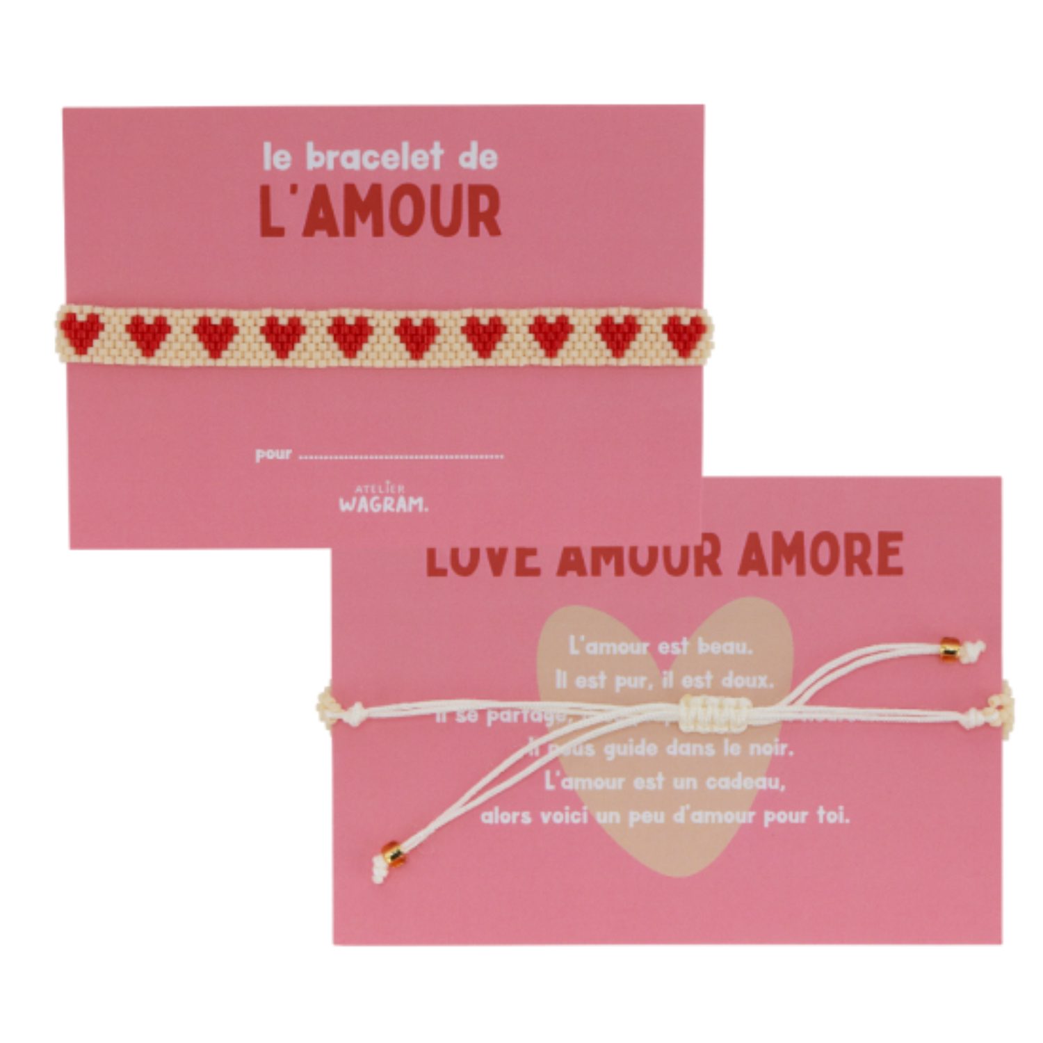 Bracelet de l’Amour – Blanc/Rouge
