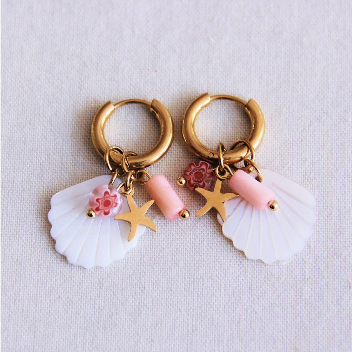 Boucles d'oreille - Coquillage nacré