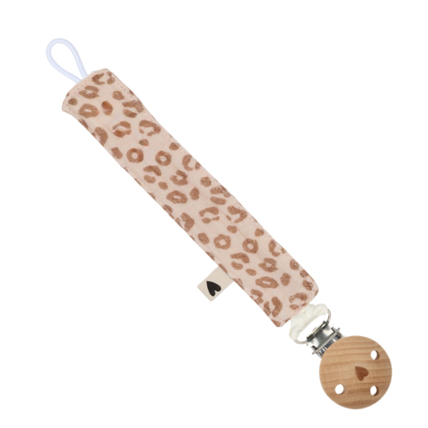 Attache-tétine en gaze de coton – Léopard clair