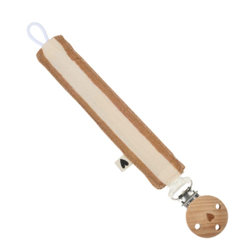 Attache-tétine en gaze de coton – Rayures larges