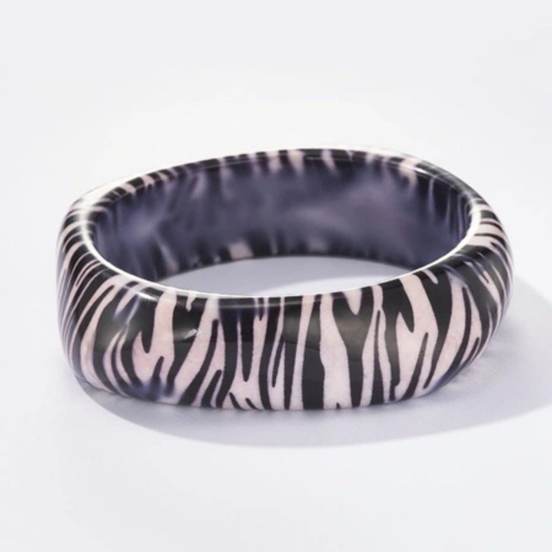 Bracelet jonc asymétrique - Zèbre