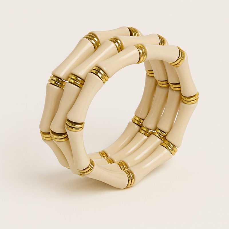 Bracelet jonc élastique - Beige