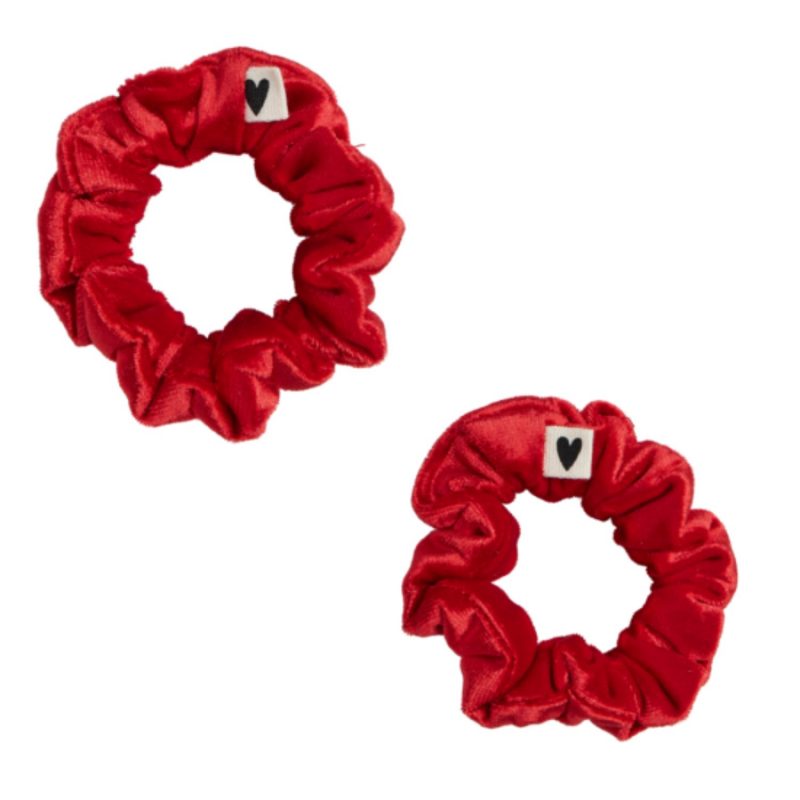 Lot de 2 Mini Chouchous - Velours rouge