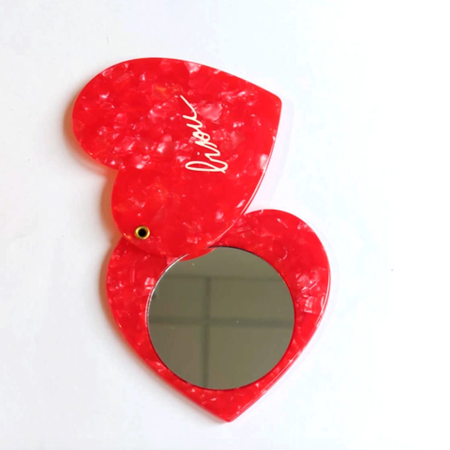 Miroir coeur rouge Bisou – Image 2